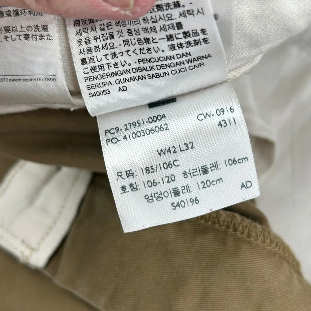 Levi Strauss Chino Pants Mens 42x32 Olive Green Cotton Twill‎ Straight Workwear